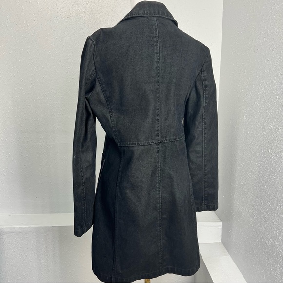 Express Black Wash Button Down Cotton Jacket Size 3/4 - Picture 3 of 13